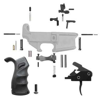 Tiger Rock Inc Tiger Rock Inc. LPK-17-DT-WP AR-15 Lower Parts Kit with Drop-In Trigger, Hybrid Grip & Anti-Walk Pins - Premium Polymer Trigger Guard Included - $137.49 at ABCSportZ
