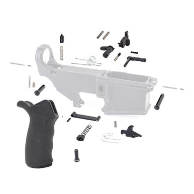 Tiger Rock Inc Tiger Rock Inc. LPK-17-GP-EO AR-15 Lower Receiver Parts Kit with Rubber Pistol Grip - Complete Assembly Kit for Durable Firearm Building - Black - $41.24 at ABCSportZ