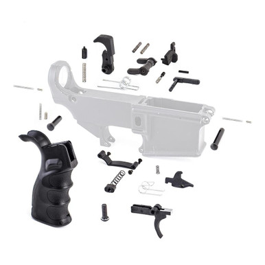 Tiger Rock Inc. LPK-19 Lower Parts Kit - Upgraded Grip, Extended Trigger Guard & Ambi Dual Selector for AR-15