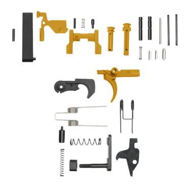 Tiger Rock Inc Tiger Rock Inc. Cerakote Gold 223/5.56 Rifle Lower Receiver Parts Kit | LPK-GLD-NG (No Grip & Screw) - $55.89 at ABCSportZ