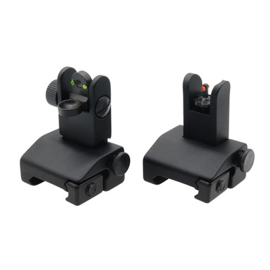 Tiger Rock Inc. RS008RC# Fiber Optics Flip Up Sights - Red & Green Dots, Durable 6061-T6 Aluminum, Compatible with Picatinny/Weaver - Packaged Shooting Accessories