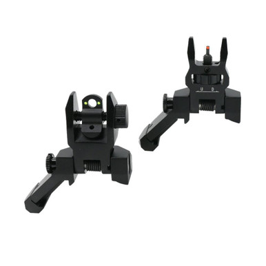 Tiger Rock Inc. RS017RC 45 Degree Flip Up Fiber Optic Sights - Red & Green Dot Tactical Sights for Picatinny/Weaver Rails