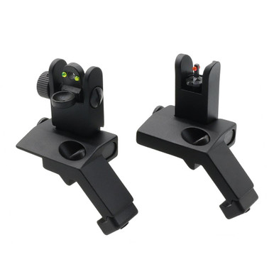 Tiger Rock RS018RC Fiber Optics Flip Up Sights - 45 Degree Front & Rear with Red/Green Dots for Precision Shooting