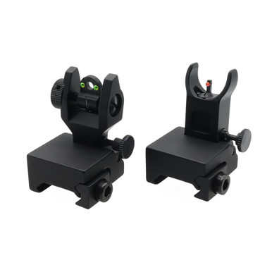 Tiger Rock Inc. RS051RC# Durable Fiber Optics Flip Up Front & Rear Sights with Red/Green Dots - Picatinny Compatible