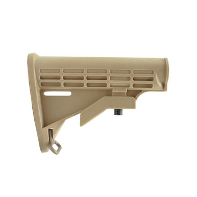 Tiger Rock Inc. ST003M-T AR-15 Collapsible Buttstock - MIL-SPEC 6-Position Standard Version in Matte Tan