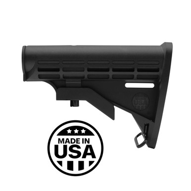 Tiger Rock Inc Tiger Rock Inc. ST003M-USA AR-15 Collapsible Stock - MIL-SPEC 6-Position Buttstock - Made in USA - Durable Matte Black Finish - $7.49 at ABCSportZ