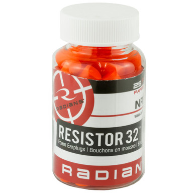 Radians FP70RD/25 Tapered Bullet Shape Earplugs - NRR 32 dB Noise Reduction for Ultimate Ear Protection