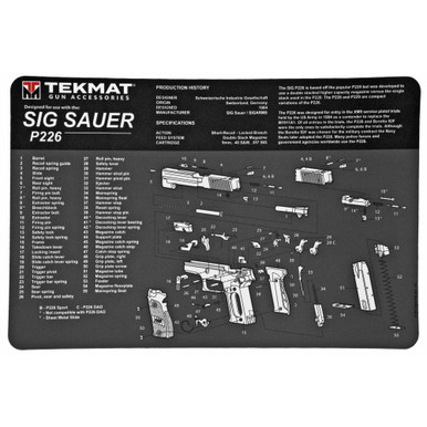 Tekmat TekMat TEK-R17-SIGP226 Gun Cleaning Mat with Exploded Parts Diagram - Neoprene Rubber & Soft Thermoplastic Fiber Surface - $8.40 at ABCSportZ