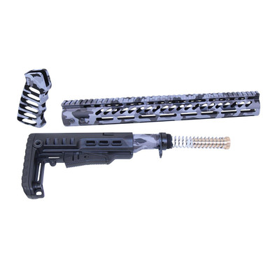 Guntec Usa Guntec USA ULTRA-SET-UGC AR-15 Ultralight Series Limited Edition Complete Furniture Set (Anodized Urban Grey Camo) - $310.43 at ABCSportZ