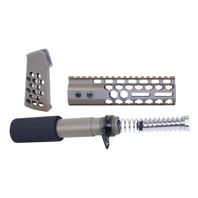 Guntec Usa Guntec USA AR-HCP-SET-FDE AR-15 Honeycomb Pistol Furniture Set (7") (Flat Dark Earth) - $167.94 at ABCSportZ