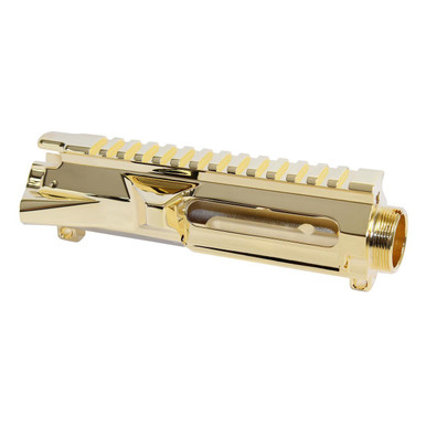 Guntec Usa Guntec USA GT-UPPER-GP AR-15 Stripped Billet Upper Receiver (24K Gold Plated) (Discontinued) - $395.94 at ABCSportZ