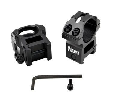 Presma PT-QR25H4 Quick Release High Profile Scope Rings for Picatinny Rails - Durable & Lightweight for Precision Shooting