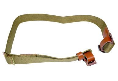 Presma TG-SLM44 Canvas Carry Sling for Mosin Nagant M38, M44 & M91/30 - Durable Dark Khaki Design, Adjustable Comfort