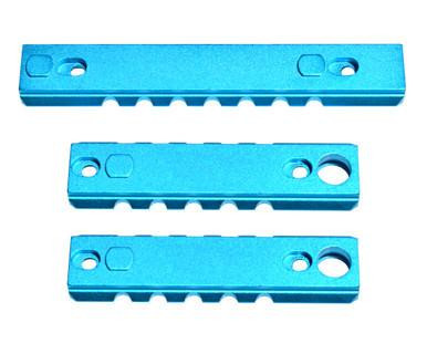 Presma RLKMK2-BL KeyMod to Picatinny Rail Adapter Kit - Durable Aluminum Construction, Blue Finish, 3 Adapters Included, Versatile Upgrade for Tactical Setup