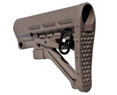 Presma AAST06-T Mil-Spec Adjustable Stock with QR Sling Adapter - Durable Tactical Upgrade in TAN