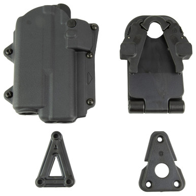 Rapid Force Level 2 OWB Holster for G17 CMPCT LT - Dual Retention Duty Holster - RH - Compact Light Compatible - Model R2-B-0601-BK-RH-CL-A0-C