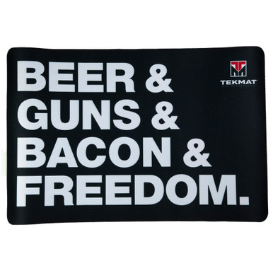 Tekmat TekMat TEK-R17-BGBF Cleaning Mat - Beer, Guns, Bacon & Freedom - Durable 11"x17" Firearm Protection Mat - $8.40 at ABCSportZ