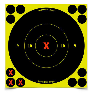 Birchwood Casey BC-34560 SHT-N-C Bullseye Targets - Self-Adhesive Precision Shooting Targets for Indoor & Outdoor Use