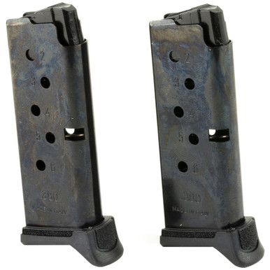 Ruger 90644 Factory Magazines - 6-Round Capacity, Steel Body, Durable 2-Pack for Reliable Shooting Performance