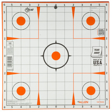 EZ Aim Sight Grid Target by Allen Company - 15333-100 | Perfect for Scope Adjustment, 1" Aiming Points, and Durable Design