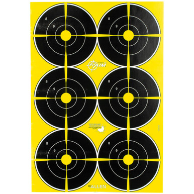 Allen Company 15355 EZ Aim Non-Adhesive Splash Shooting Targets - 8 Pack Bullseye Targets for Precision Practice