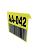 Yellow Hanging Barcode Sign