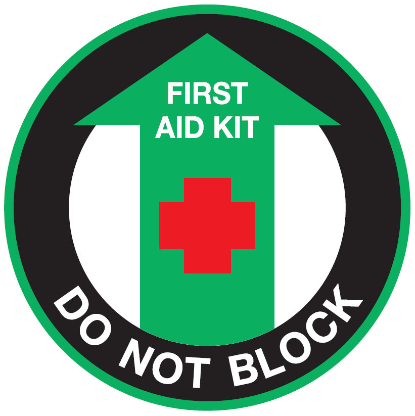 Do Not Block First Aid Kit - Floor Sign