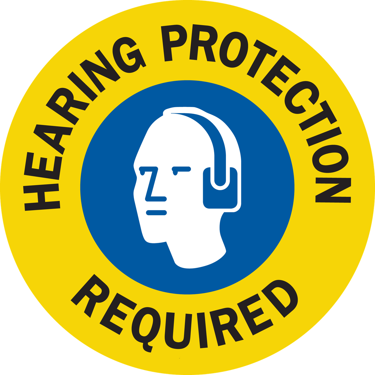 Hearing Protection Required Adhesive Floor Sign