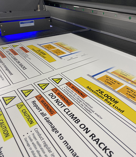 Single Sided Cantilever Rack Load Limit Sign