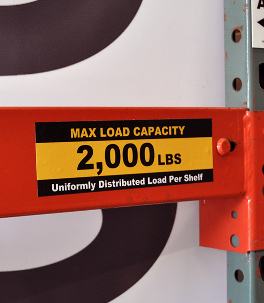 2.5x8 Load Capacity Label - T2 Design