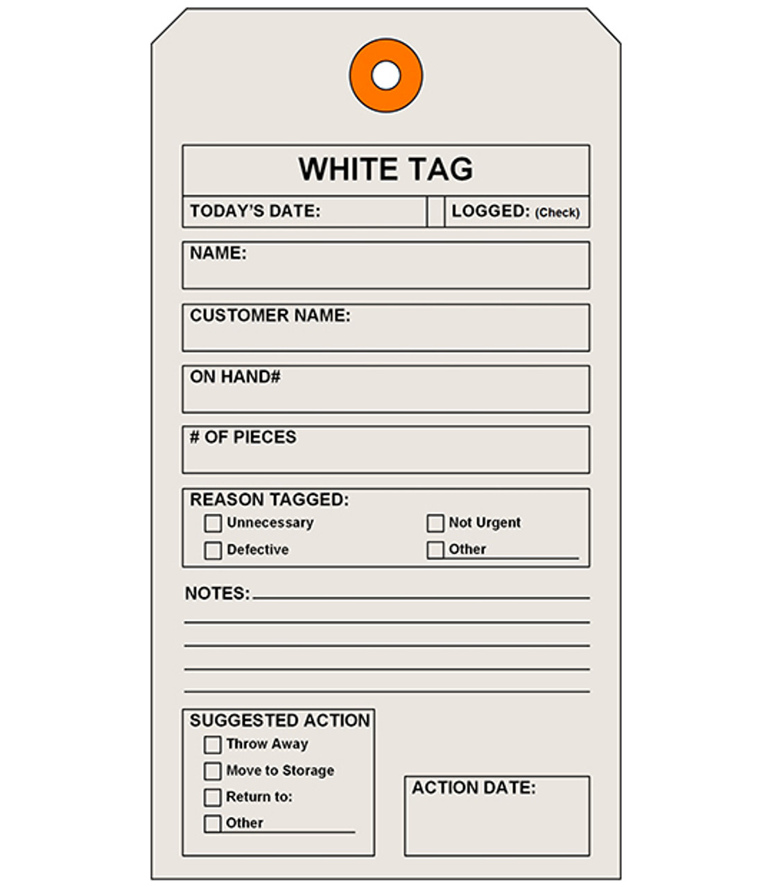 White Tags - 3 3/4 x 7 (500 QTY)
