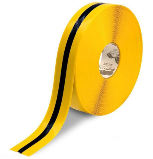 2" Mighty Line Floor Tape - Yellow with Black Center Line