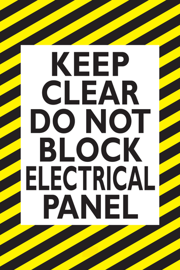 Keep Clear Do Not Block Electrical Panel Floor Sign