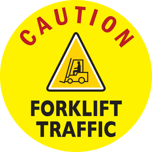 Caution Forklift Traffic - Floor Sign