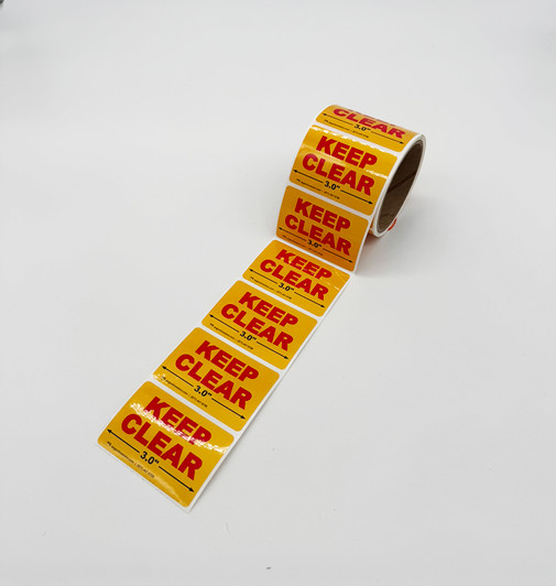 Keep Clear Flue Labels 3" x 2"