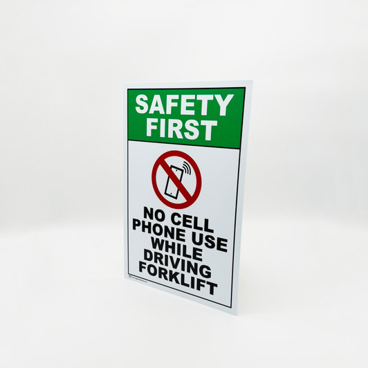 Safety First - No Cell Phone Use While Driving Forklift