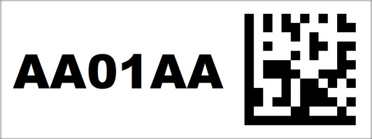 2.25" x 6" 2D Plastic Standard Adhesive