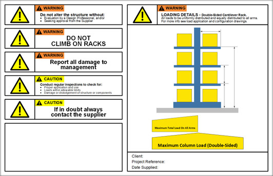 Double Sided Cantilever Rack Sign