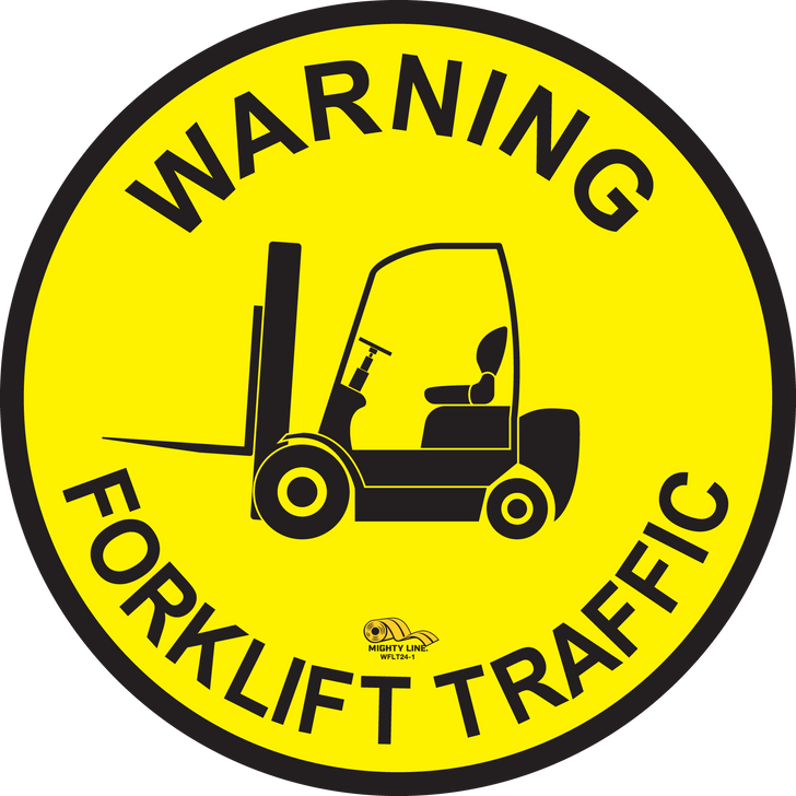 Warning Forklift Traffic - Yellow Floor Sign