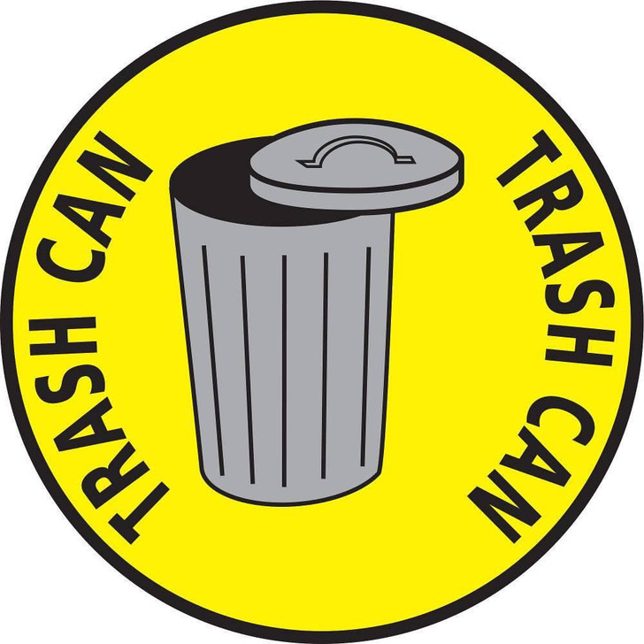 Trash Can Yellow Floor Sign
