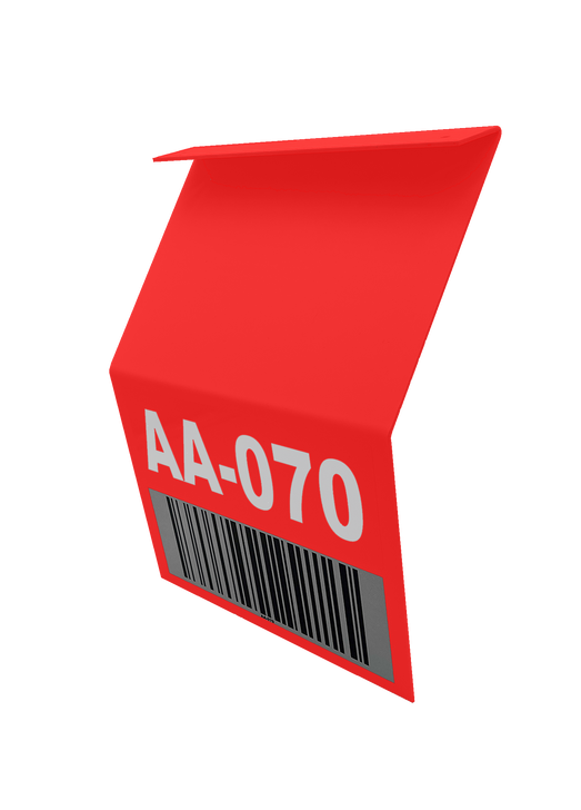 Red Double Sided Barcode Z-Sign