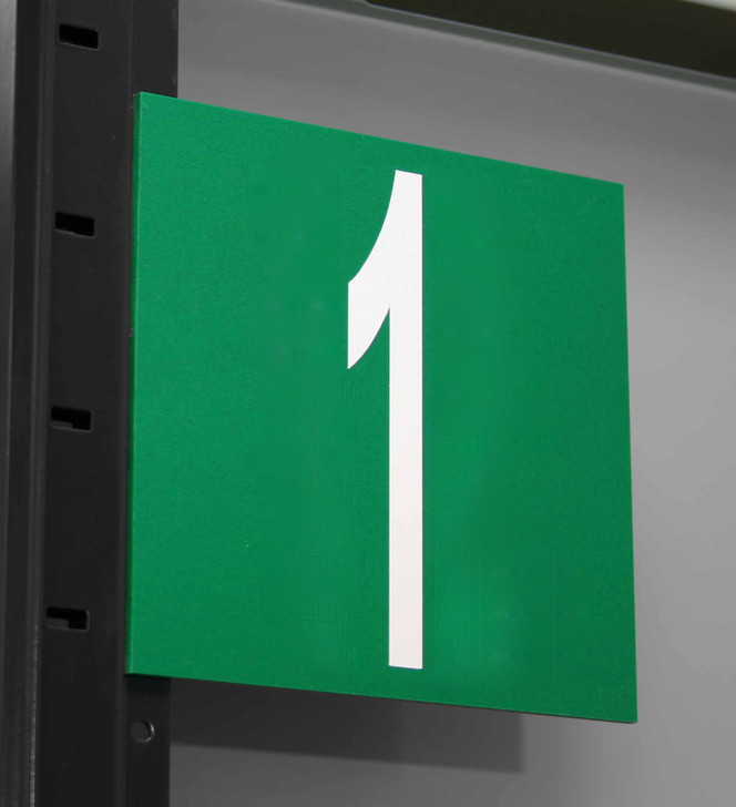 Green Number 1 Aisle Sign - Single Sided