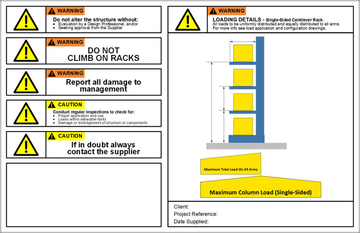 Single Sided Cantilever Rack Sign