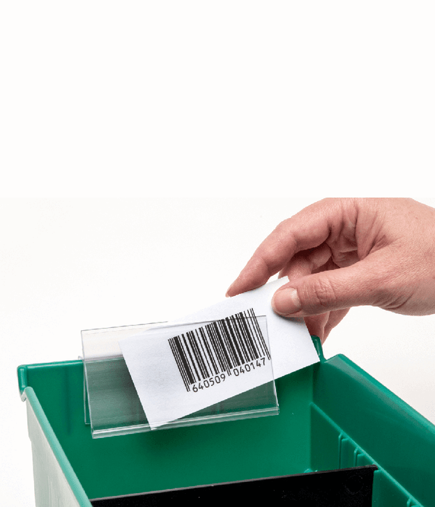 Bin Clip Label Holder for Totes and Bins