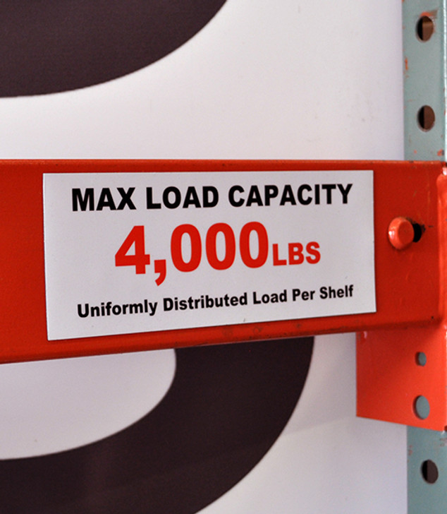 Magnetic Beam Load Label - T4-3x8