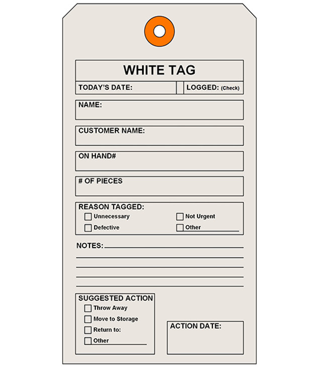 White Merchandise Tags, Size 24H, 993624