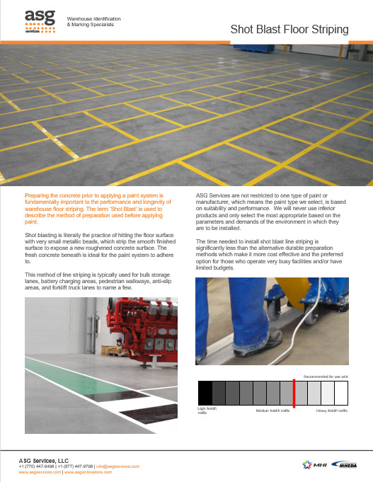 Shot Blast Floor Striping