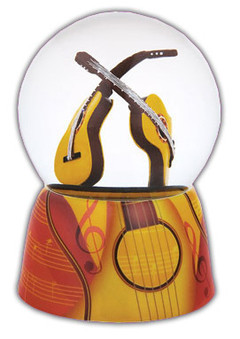 Amazing Guitars With Ceramic Base Water Globe