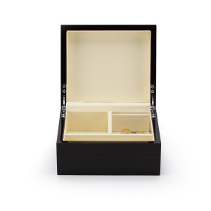 Contemporary 30 Note Hi Gloss Macassar Finish Jewelry Box