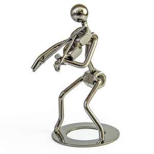 Handcrafted metal musician with violin figurine